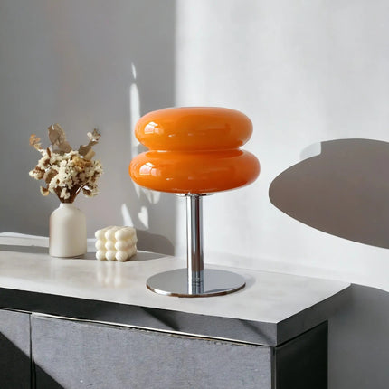Elegante Macaron Glazen Tafellamp met USB - 3 Lichtkleuren