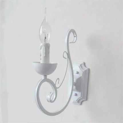 VintageGlow Lamp - Elegante Witte Muurlamp met Kaars E14