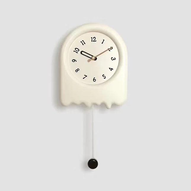 CremePendulum Clock - Koreaanse Wandklok met Modern Design