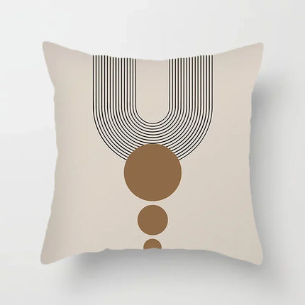 Aurum Kussenhoes - Moderne Zwart-Wit Kussenhoes met Abstracte Kunstprint