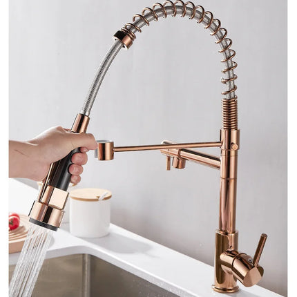 DualFlow Keukenkraan - Luxe Dubbele Messing Keukenkraan