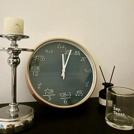 ChalkBoard Clock - Wiskundige Formules Wanddecoratie