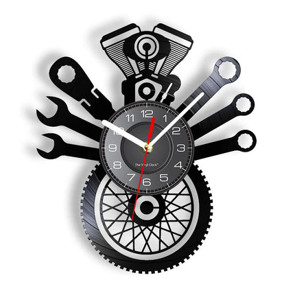 AutoRepair Clock - Moderne Garage Vinyl Wandklok