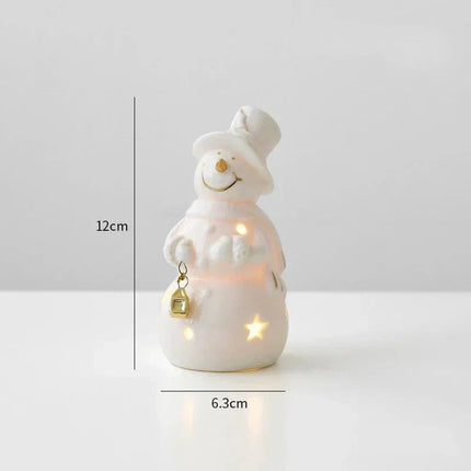 Magisc Kerstdecoratie - Verlichte Keramische Sneeuwman voor Feestdecoratie