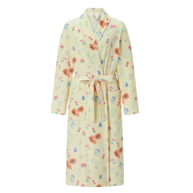 BlossomWrap Badjas - Luxe Flanellen Badjas met Bloemmotief