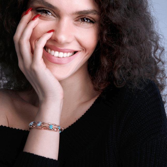 Isabelle Bracelet - Elegante Turkoois en Opaal