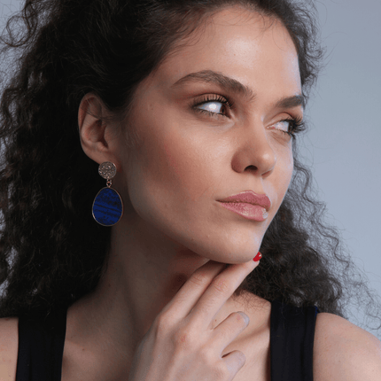 CelestialLuxe Earrings – Beschermende Lapis Oorbellen