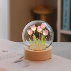 5 paarse tulpen