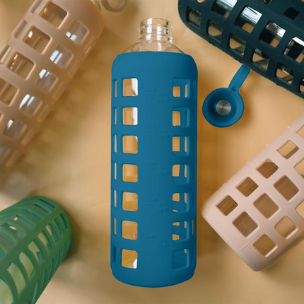 HydraFlow - Glazen Drinkfles met Tijdsindicator en Bescherming