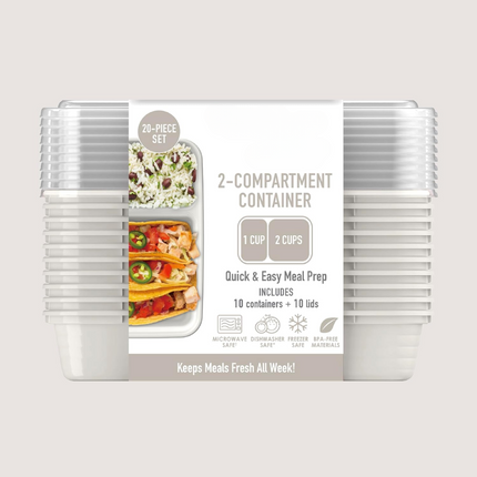 EcoBox - Duurzame 2-Compartiment Voedselcontainers Set
