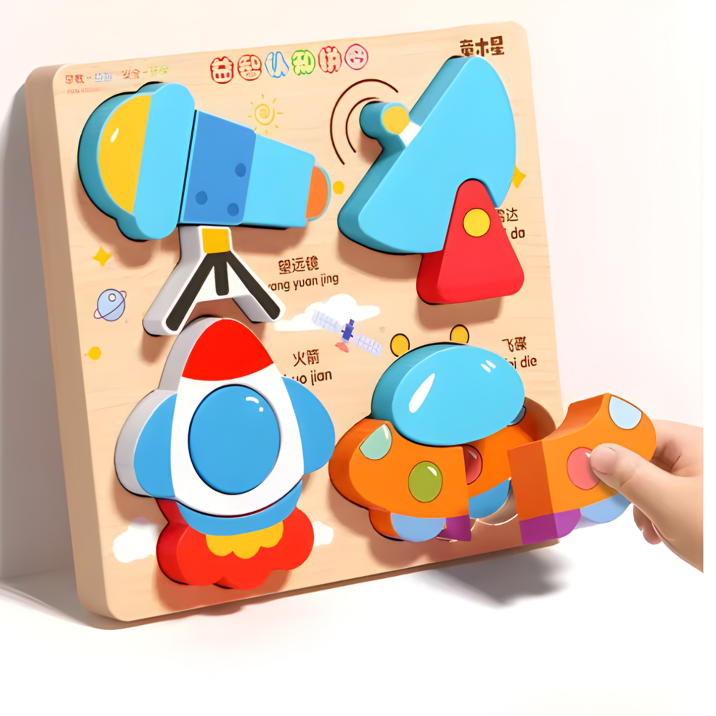 Montessori Cartoon 3D Wooden Puzzle