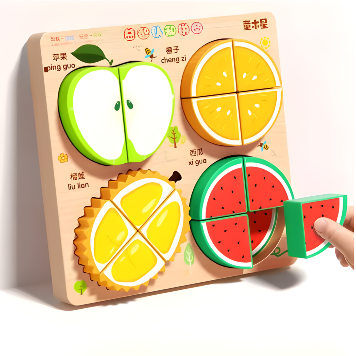 Montessori Cartoon 3D Wooden Puzzle