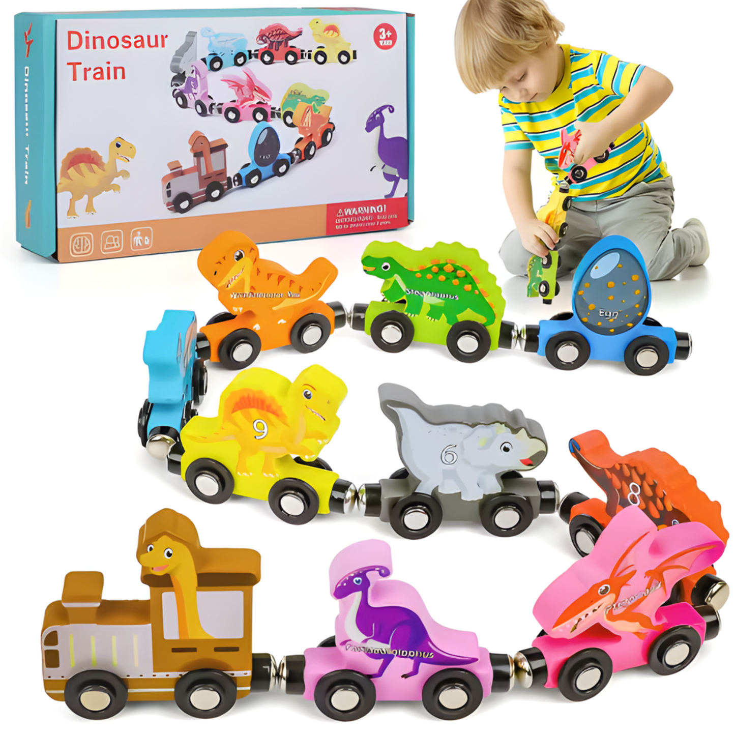 Wooden Magnetic Train Set