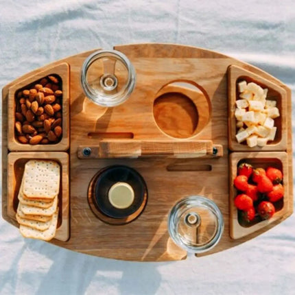 WineFold Table - Elegante Houten Opvouwbare Tafel voor Wijn