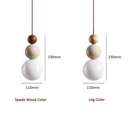 TravertineGlow - Elegante Mahonie Hanglamp voor Thuis