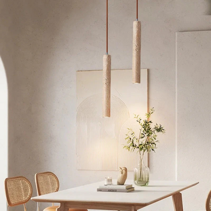 LumoLine – Wabi-Sabi Travertijn LED Kroonluchter