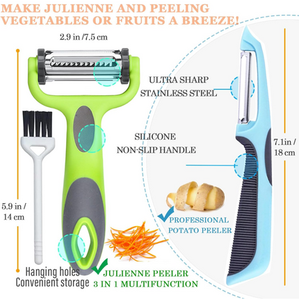 VeggieMaster - 3-in-1 Julienne Schiller voor Groenten