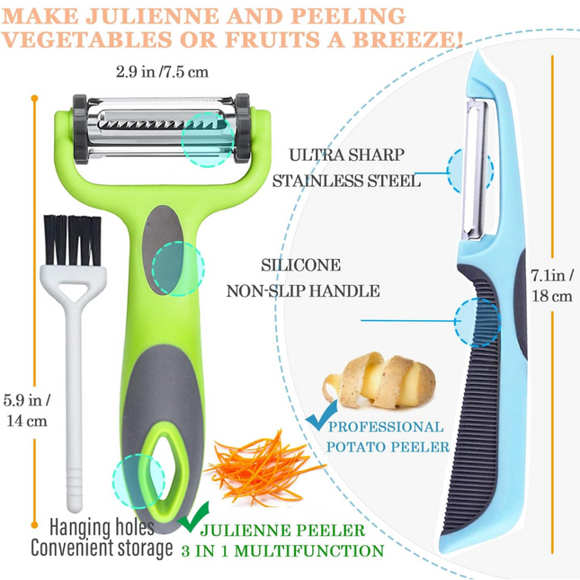 VeggieMaster - 3-in-1 Julienne Schiller voor Groenten
