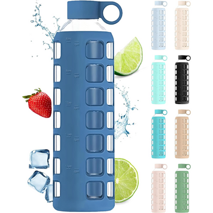 HydraFlow - Glazen Drinkfles met Tijdsindicator en Bescherming