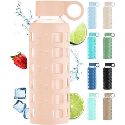 HydraFlow - Glazen Drinkfles met Tijdsindicator en Bescherming