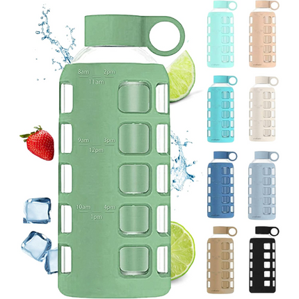 HydraFlow - Glazen Drinkfles met Tijdsindicator en Bescherming