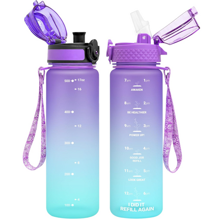 EcoFlow - Herbruikbare Tritan Waterfles met Rietje