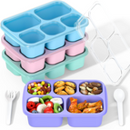 Blauw/Roze/Groen/Paars - 5 Compartimenten