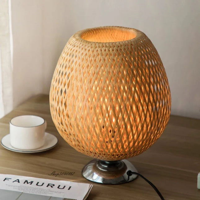 VintageBamboo - Bamboe Vintage Tafellamp