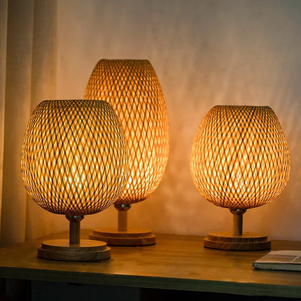 VintageBamboo - Bamboe Vintage Tafellamp