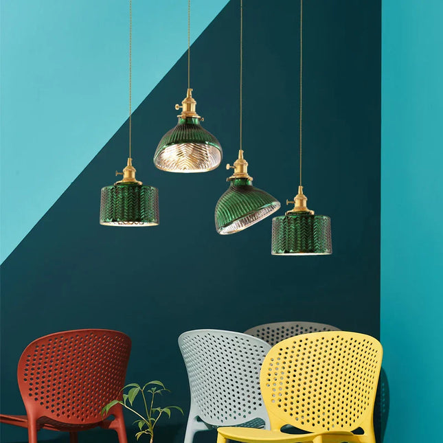 GlassGleam – Retro Glazen Hanglamp voor Sfeervol Licht