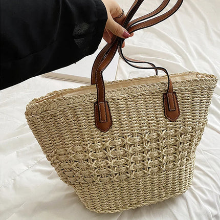 BohoVibe Tote – Elegante Stro Schoudertas