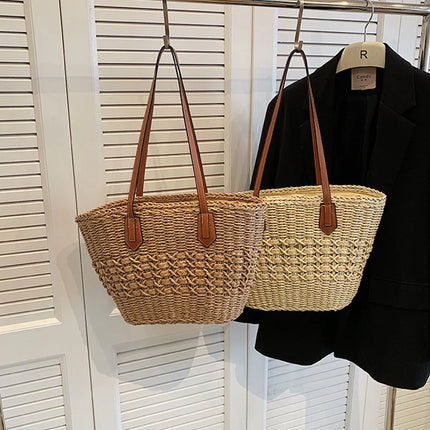BohoVibe Tote – Elegante Stro Schoudertas