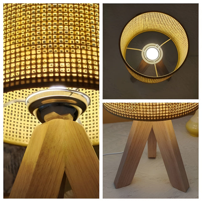 Handgemaakte Rotan Tafellamp met USB en LED - Stijlvol en Duurzaam Design