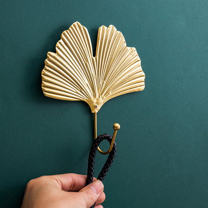 LeafLine - Luxe Gouden Blad Wandhaak voor Elke Interieur