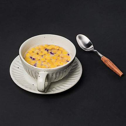 ElegantBowl – Set van 2 Steengoed Kommetjes met Lepel