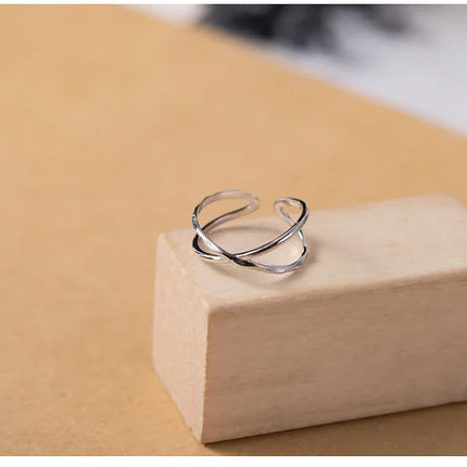 Verstelbare Dubbele Lijnen Ring - Elegant Lina Design