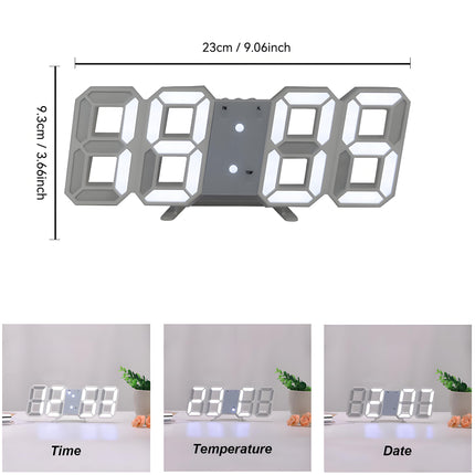 DigiTime Clock – LED 3D Klok met Kalender & Temperatuur