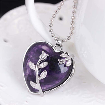 Elegante Hartvormige Rozenkwarts Halsketting - Amara Collection