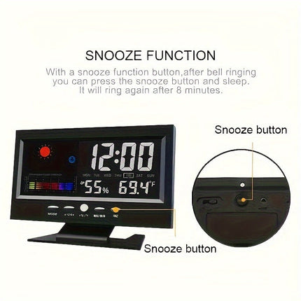 SilentTime Clock – Stijlvolle Digitale Weerstand en Klimaatmonitor