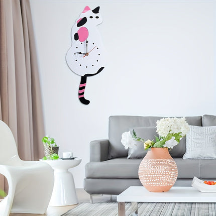 SwingTail Clock - Stil Schommelstaart Kat Wanddecoratie