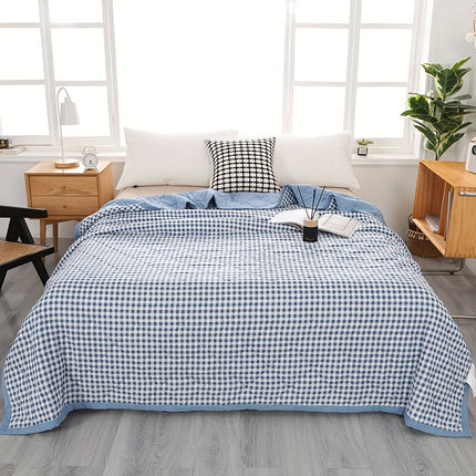 Elegante Preppy Plaid Zomerdeken voor Koele Nachten