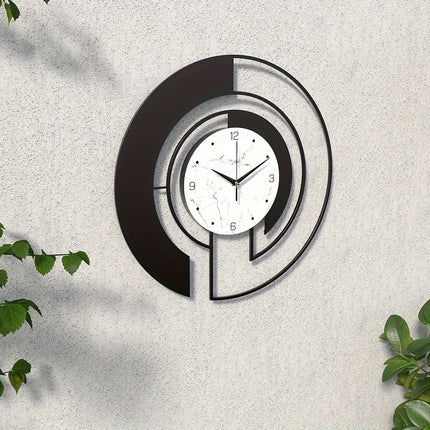 GeoClock - Elegante Zwarte Geometrische Muurklok