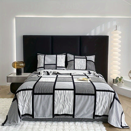 Luxe Pluche Deken met Trendy Streepprint – Ultiem Comfort