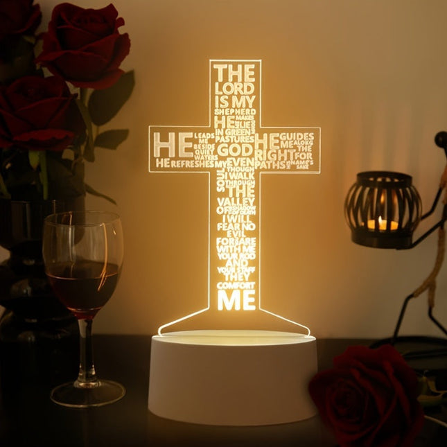 CrossGlow - 3D LED Nachtlamp Acryl met USB