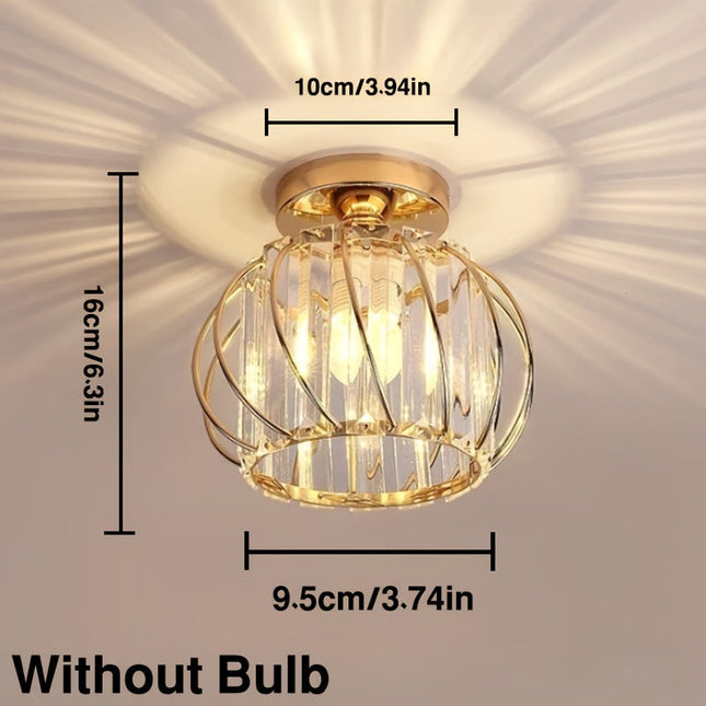 CrystalGlow - Luxe Kristallen Ganglamp, Zwart Goud