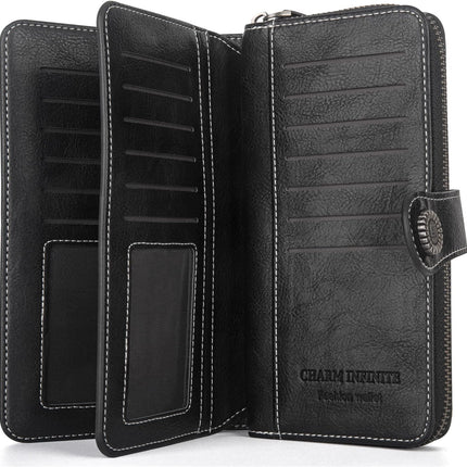 LeatherMax - Stijlvolle Leren Portemonnee met Polsband