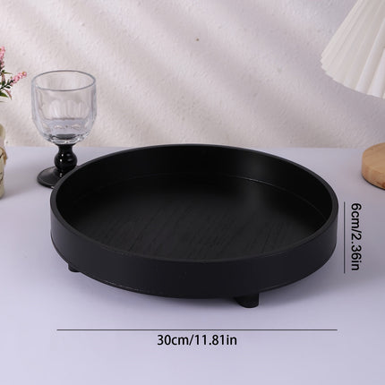 ClassicTray – Luxe Zwart Houten Dienblad voor Decoratie