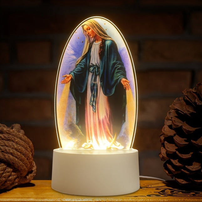 DivineGlow Nightlight - LED Maagd Maria met Acryl