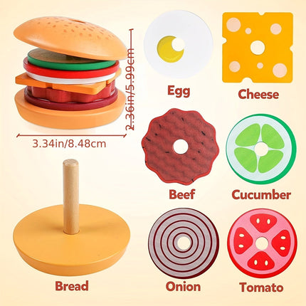 BurgerBuilders - Creatief Montessori Stapel Speelgoed