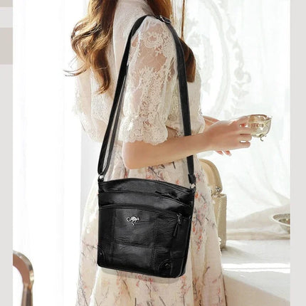 LuxuryCarry - Elegante Leren Schoudertas met Ruim Ontwerp